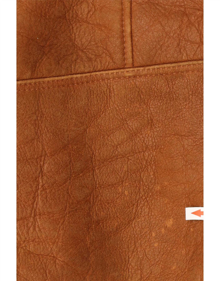 Jachetă vintage pentru bărbați din shearling UK 42 XL maro din shearling
