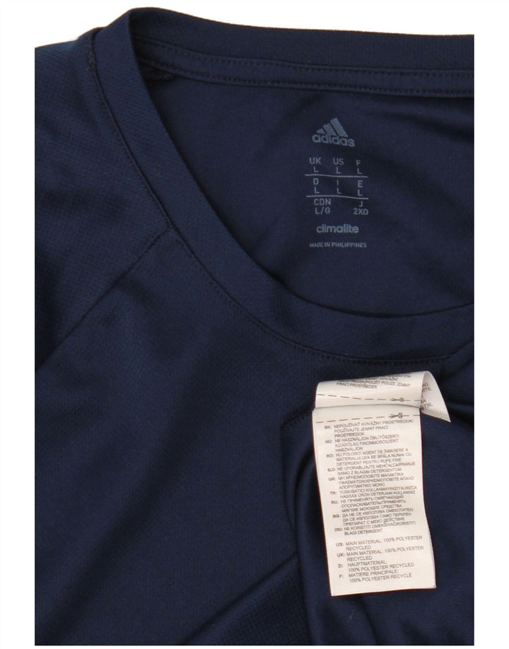 Tricou cu grafic Climalite Adidas pentru bărbați Top mare poliester bleumarin