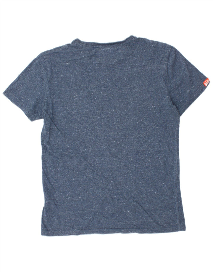 SUPERDRY Tricou Bărbați Top Mediu Bleumarin Bumbac Pete