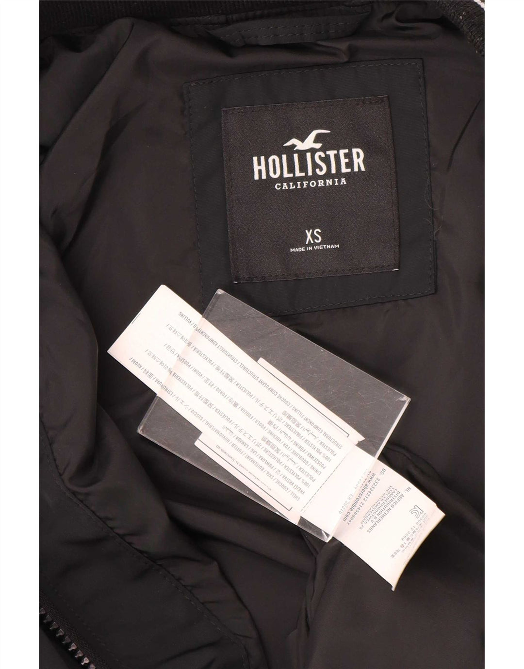 Bomber Hollister pentru bărbați UK 34 XS Poliester cu dungi negre