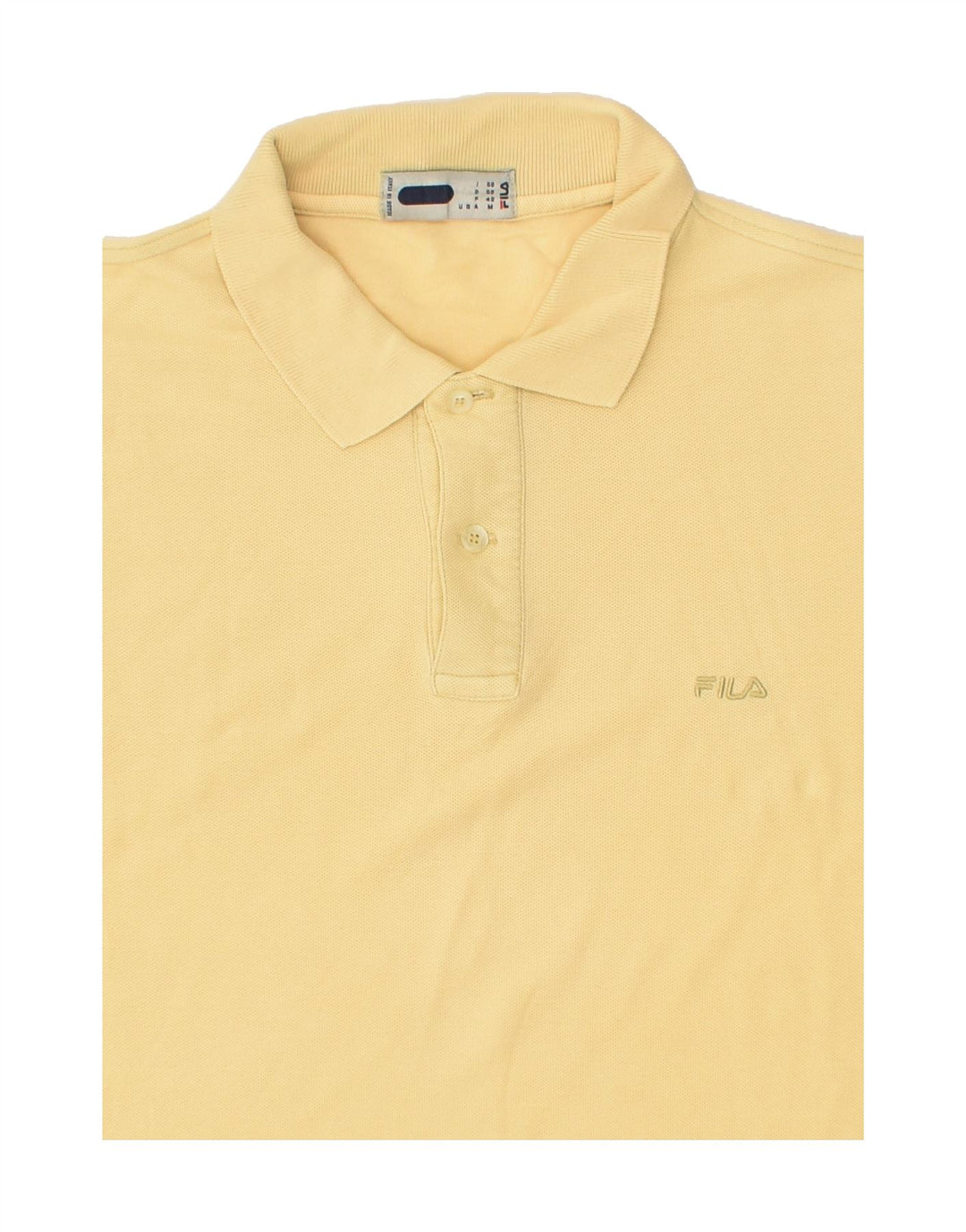 FILA Mens Polo Shirt IT 50 Medium Beige Cotton | Vintage Fila | Thrift | Second-Hand Fila | Used Clothing | Messina Hembry 