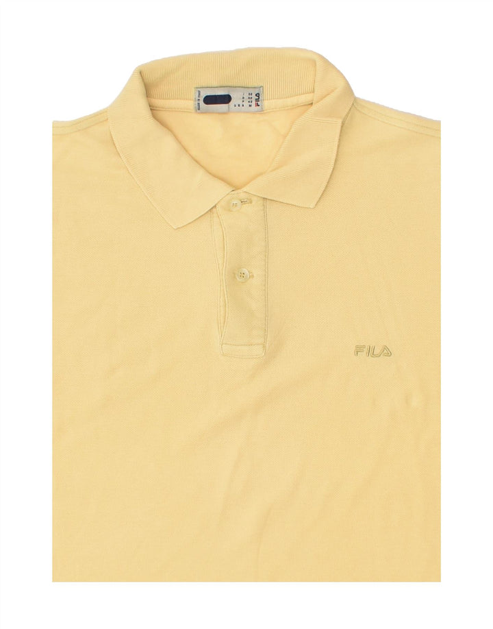 FILA Mens Polo Shirt IT 50 Medium Beige Cotton | Vintage Fila | Thrift | Second-Hand Fila | Used Clothing | Messina Hembry 