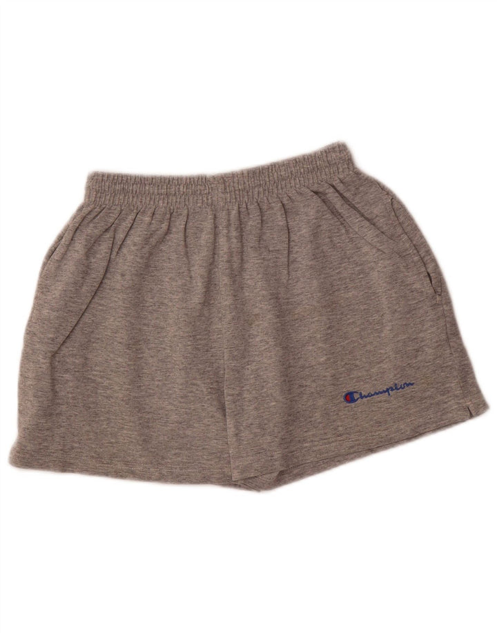 CHAMPION Womens Sport Shorts UK 14 Medium  Grey Cotton