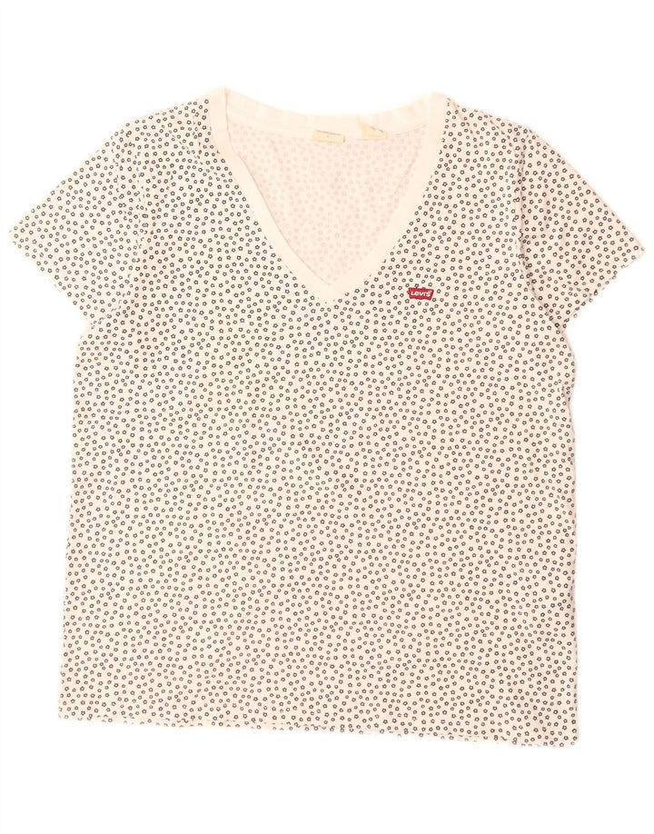 Tricou pentru femei Levi's Top UK 16 Large White Spotted Bumbac