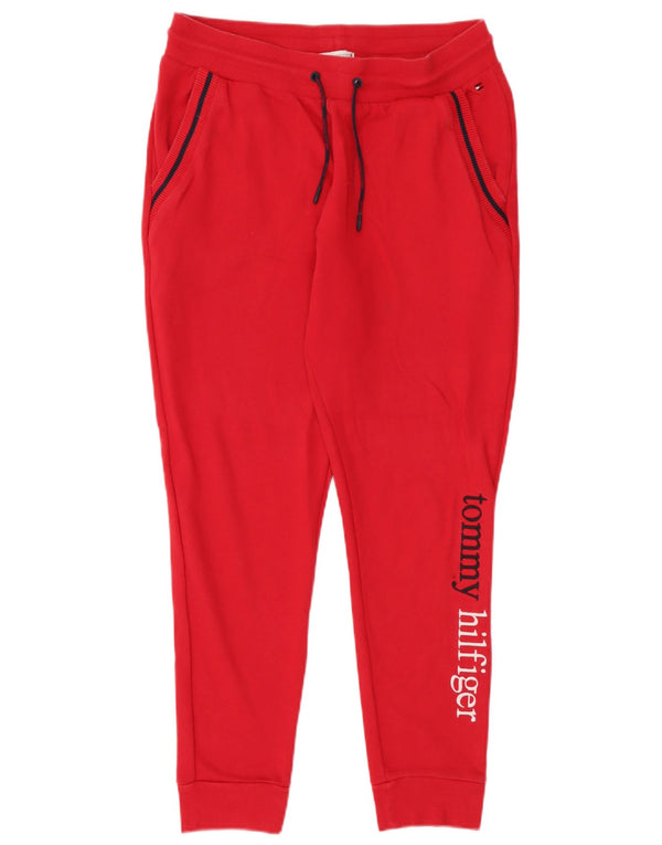 Pantaloni de trening grafic Tommy Hilfiger pentru bărbați Pantaloni de jogging, mare, roșu, bumbac