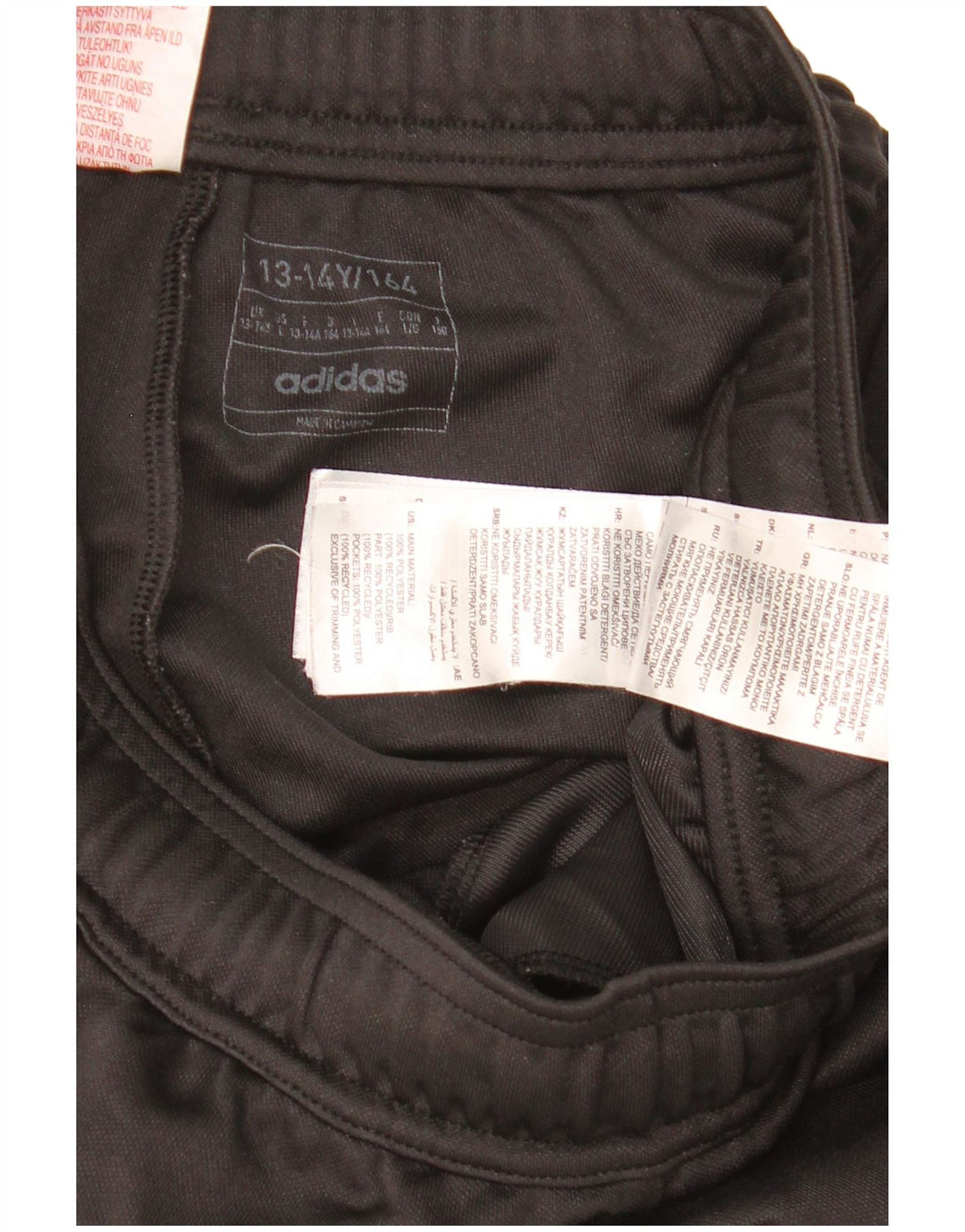Pantaloni de trening Adidas baieti 13-14 ani poliester negru
