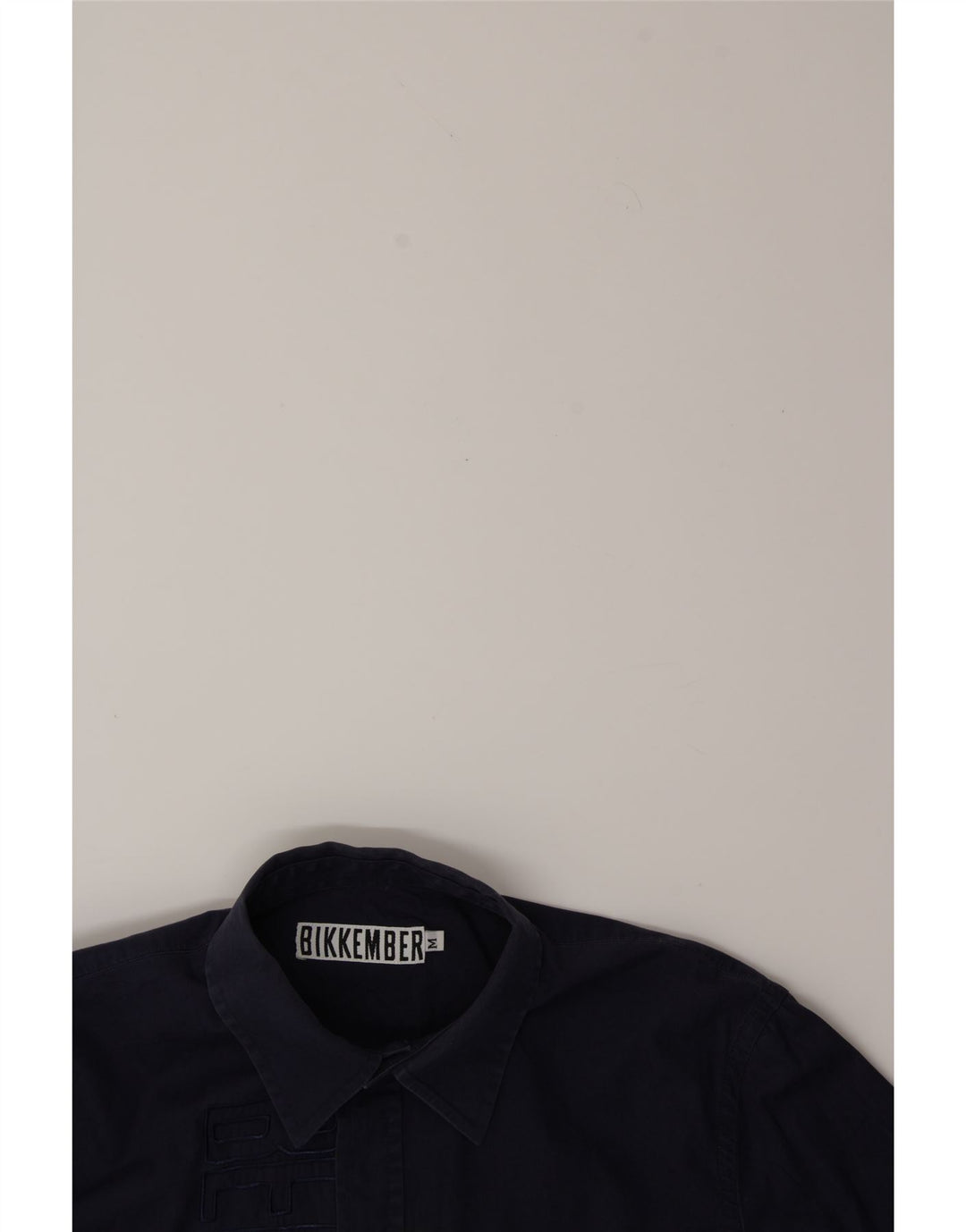 BIKKEMBERGS Mens Graphic Shirt Medium Navy Blue Cotton Vintage Bikkembergs and Second-Hand Bikkembergs from Messina Hembry 