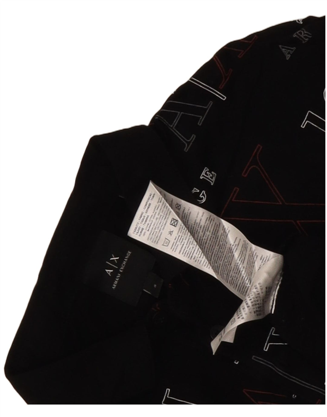 Tricou polo cu grafică pentru bărbați Armani Exchange, bumbac negru mic