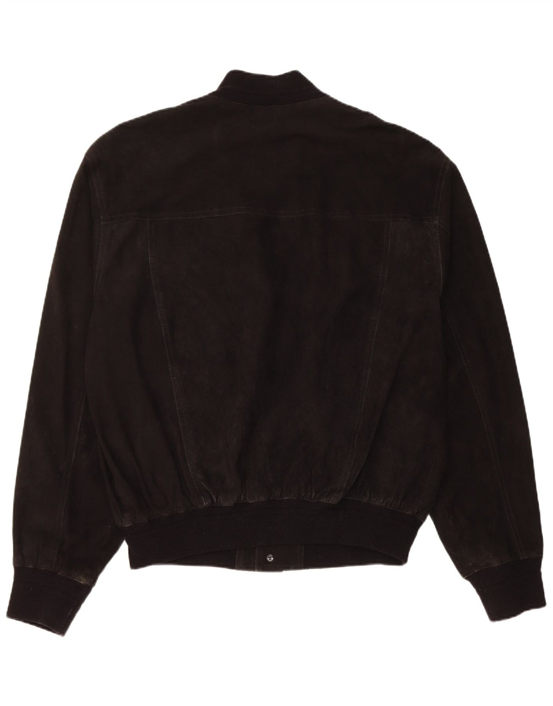 Jachetă Bomber Vintage pentru bărbați din piele intoarsa IT 54 2XL din piele neagră