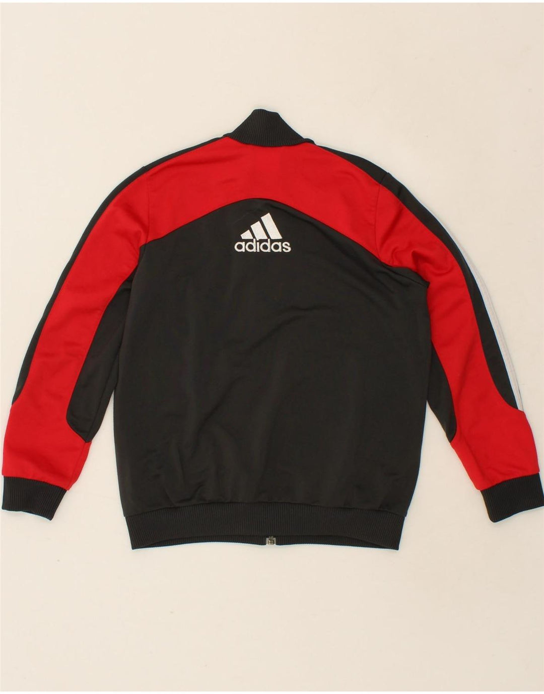 ADIDAS Boys Tracksuit Top Jacket 9-10 Years Grey Colourblock Polyester Vintage Adidas and Second-Hand Adidas from Messina Hembry 