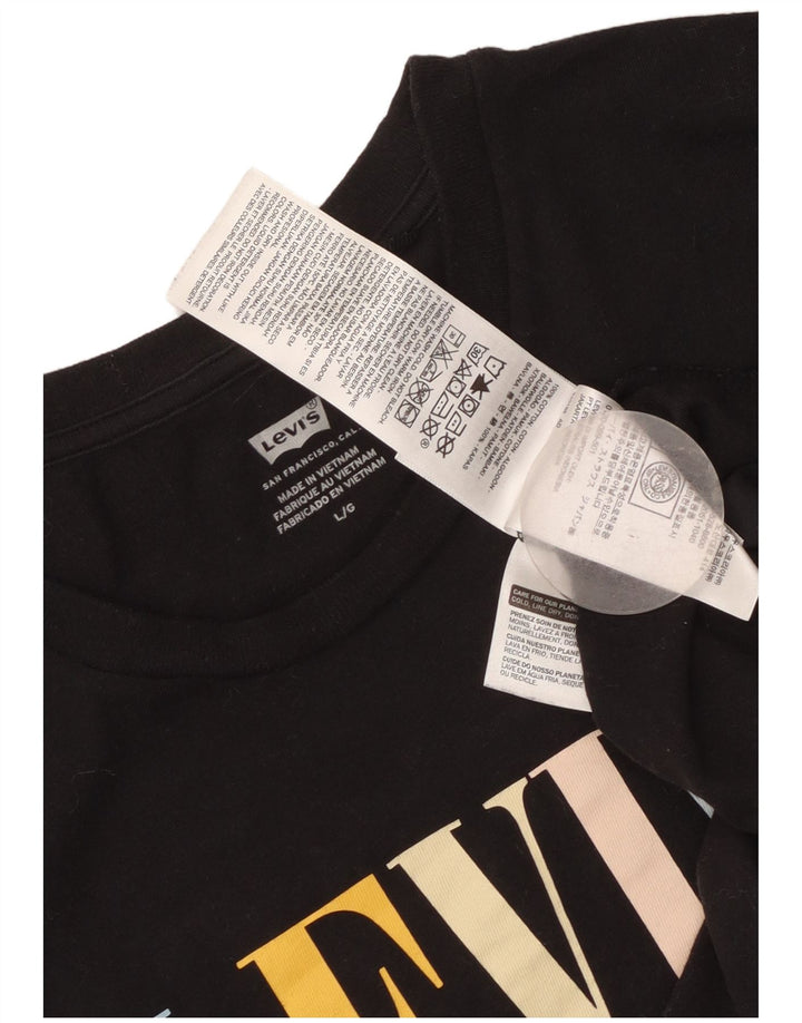 Tricou cu grafic Levi's pentru femei Top UK 14 Large Black Bumbac
