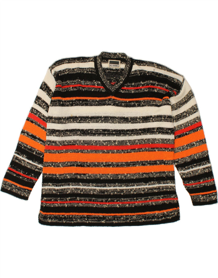 VINTAGE Womens Oversized V-Neck Jumper Sweater UK 16 Large Multicoloured Vintage Vintage and Second-Hand Vintage from Messina Hembry 