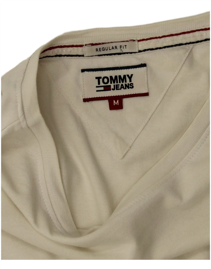 Tricou Tommy Hilfiger pentru bărbați, cu croiala obișnuită, top din bumbac alb mediu