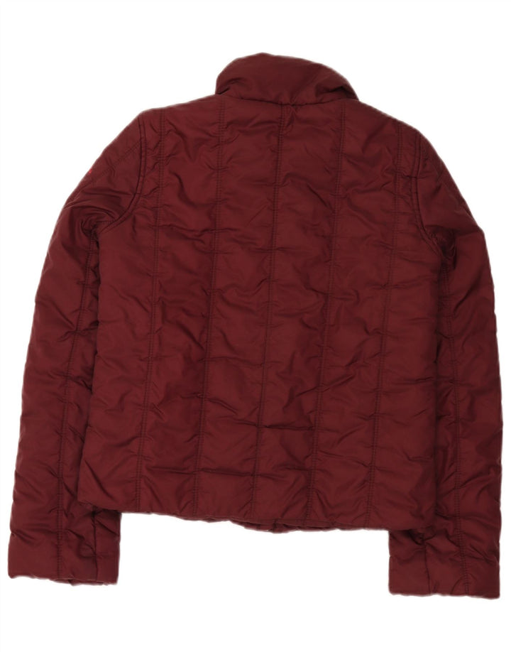 Jachetă căptușită Guess pentru femei UK 10 Small Burgundy Nylon