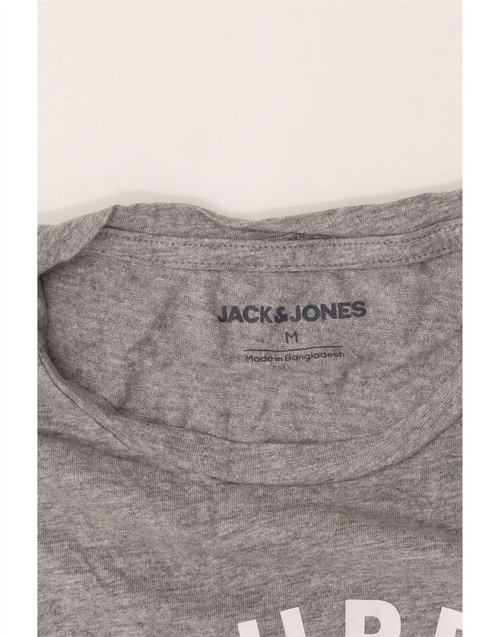 JACK & JONES Mens Graphic T-Shirt Top Medium Grey Vintage Jack & Jones and Second-Hand Jack & Jones from Messina Hembry 