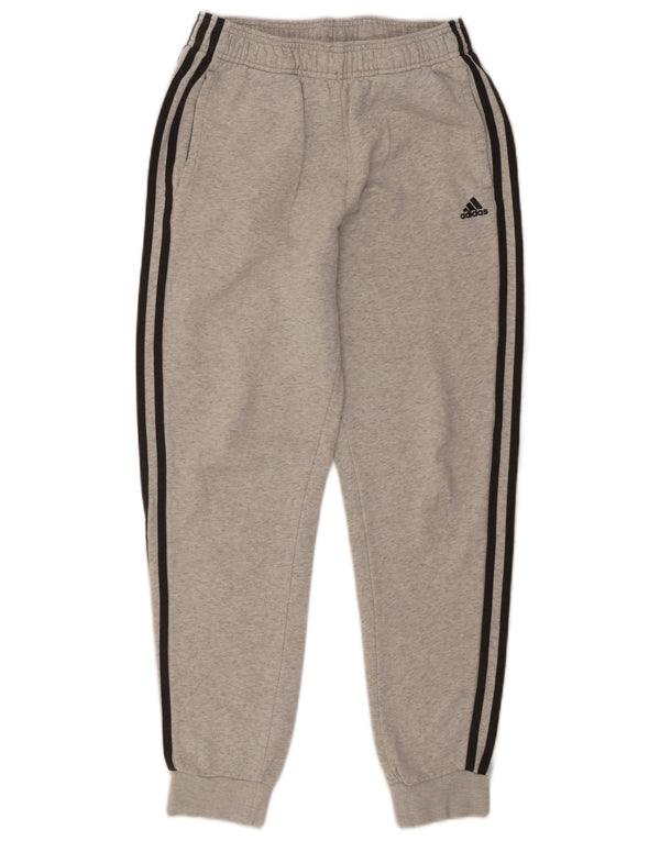 Pantaloni de trening Adidas pentru băieți Pantaloni de jogging 13-14 ani, bumbac cu pete gri