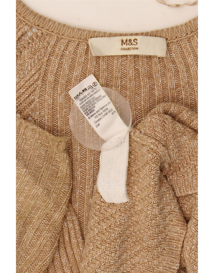 Pulover cardigan supradimensionat pentru femei Marks & Spencer UK 10 mic bej cu pete