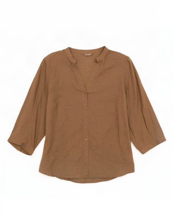 Bluză cămașă cu mâneci 3/4 pentru femei Marks & Spencer UK 18 XL Maro