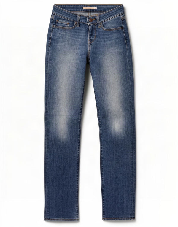 Blugi drepti pentru femei Levi's 714 W25 L32 Bumbac albastru