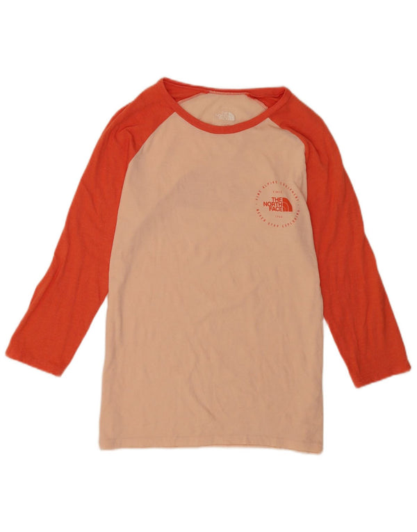 Top grafic pentru femei The North Face cu mâneci 3/4 UK 12 Medium Pink Colorblock