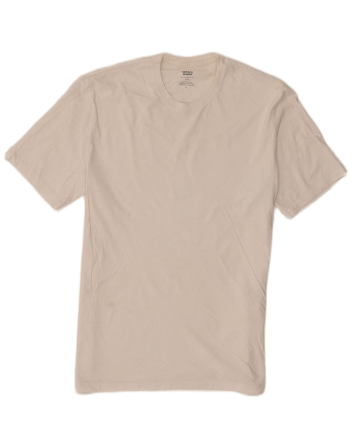 Tricou pentru bărbați Levi's Slim Top din bumbac alb mediu