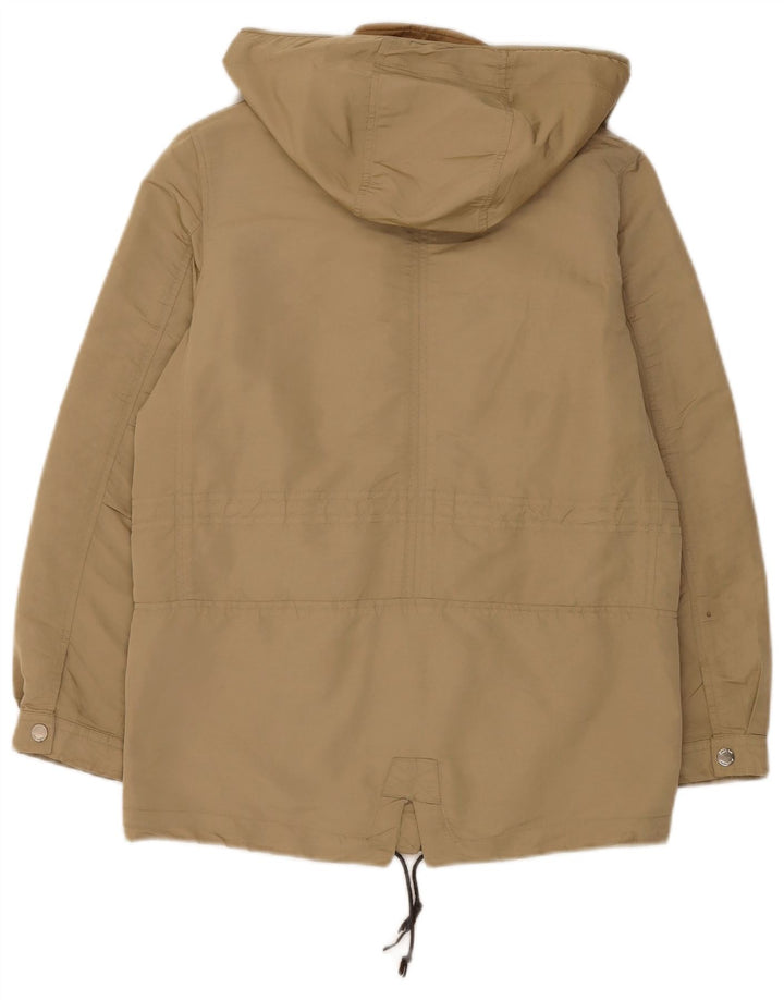 Jachetă parka supradimensionată cu glugă Massimo Dutti pentru femei UK 6 XS kaki