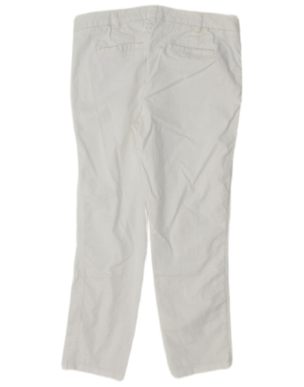 Pantaloni chino drepți pentru femei BENETTON UK 14 Large W34 L26 Bumbac alb