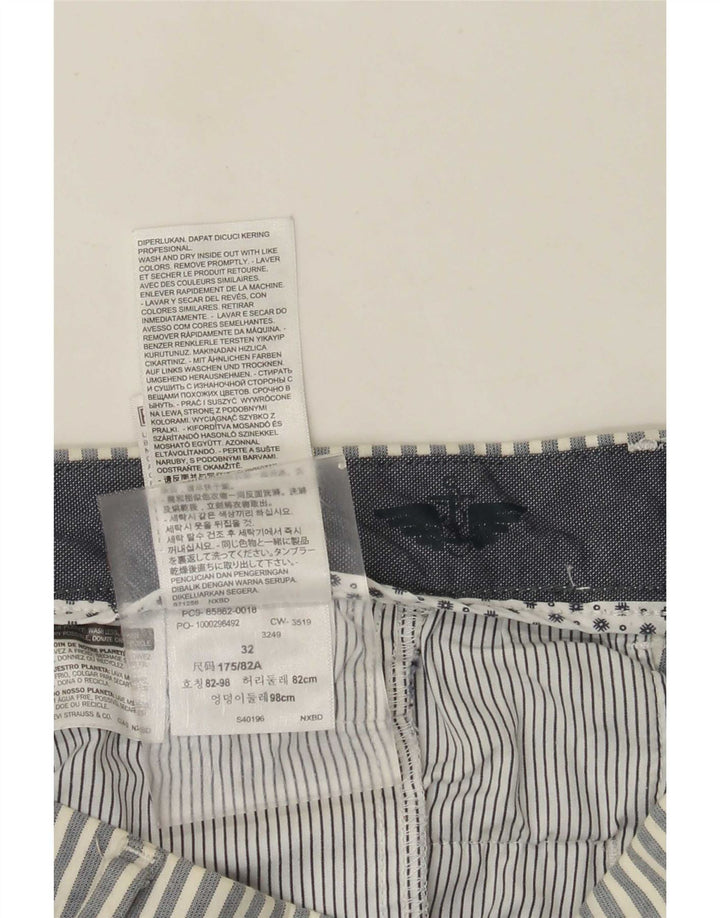 Pantaloni scurți chino Dockers pentru bărbați W32, bumbac cu dungi gri mari