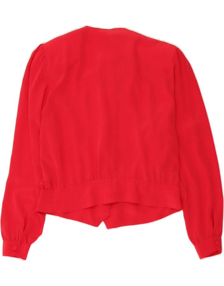 RENATO BALESTRA Womens Crop Front Tie Shirt Blouse IT 48 XL Red Polyester Vintage Renato Balestra and Second-Hand Renato Balestra from Messina Hembry 
