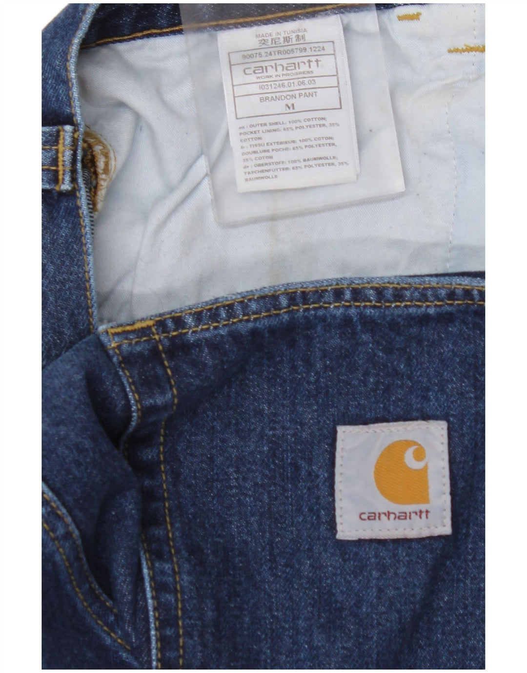 Blugi conici pentru bărbați CARHARTT Mediu L36 L29 Bumbac albastru