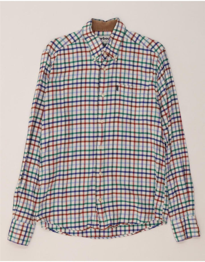 Cămașă de flanel pentru bărbați Barbour, bumbac cu carouri, multicoloră, medie