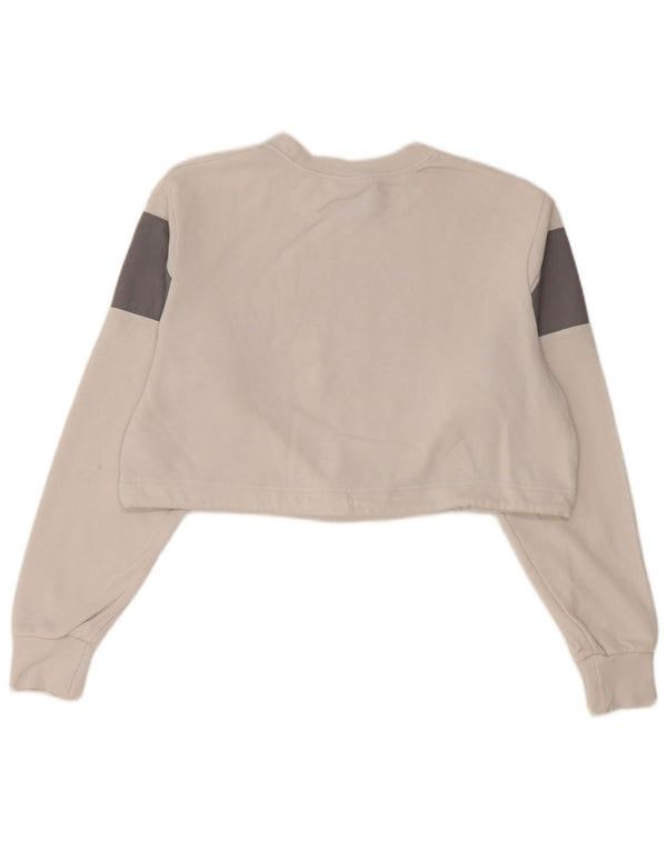 Pulover Nike Crop Graphic pentru femei UK 10 Mic alb Colorblock