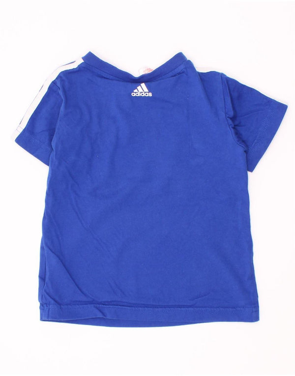 Tricou grafic Adidas Bebeluși Băieți Top 9-12 luni Bumbac Colorblock Albastru
