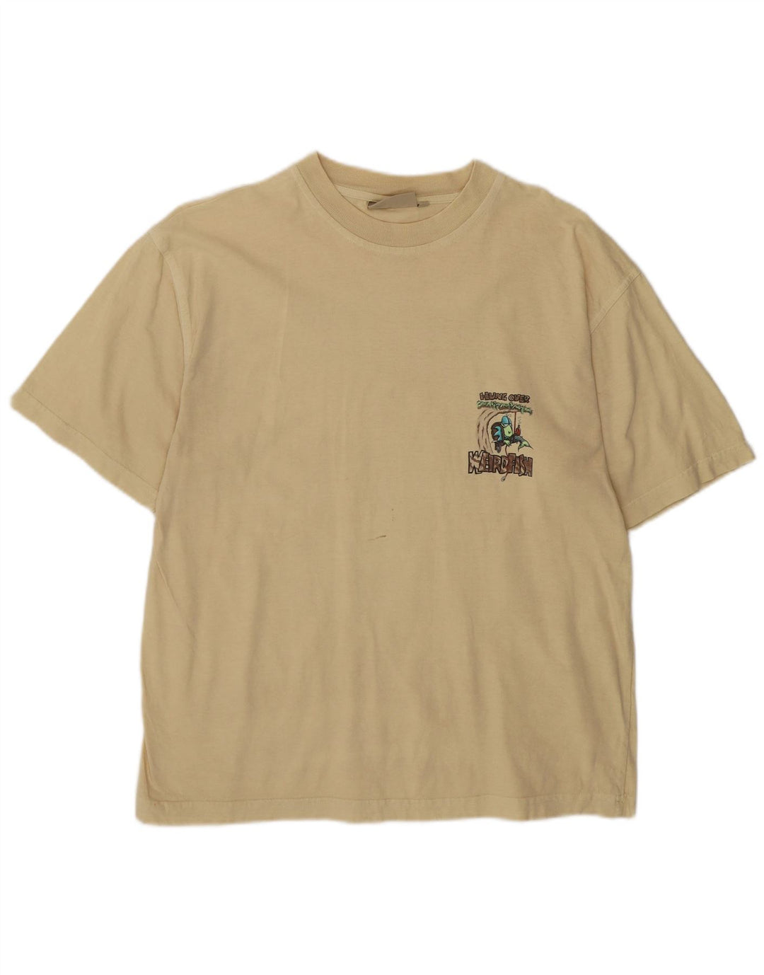 Tricou grafic pentru bărbați Weird Fish Top Mediu Bej Bumbac