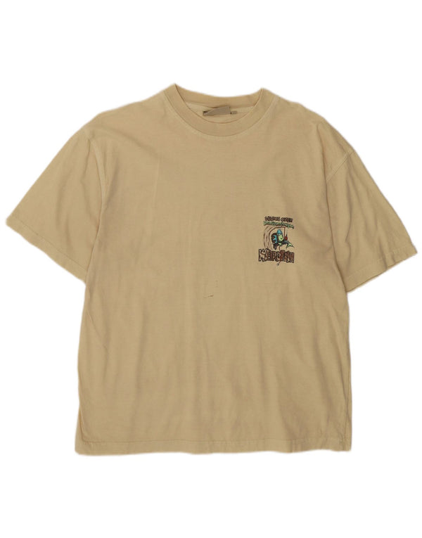 Tricou grafic pentru bărbați Weird Fish Top Mediu Bej Bumbac