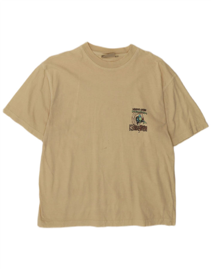 Tricou grafic pentru bărbați Weird Fish Top Mediu Bej Bumbac