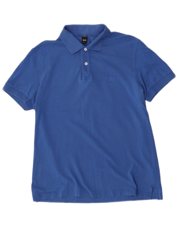 Cămașă polo Hugo Boss pentru bărbați, cu formă normală, mare, albastru, bumbac