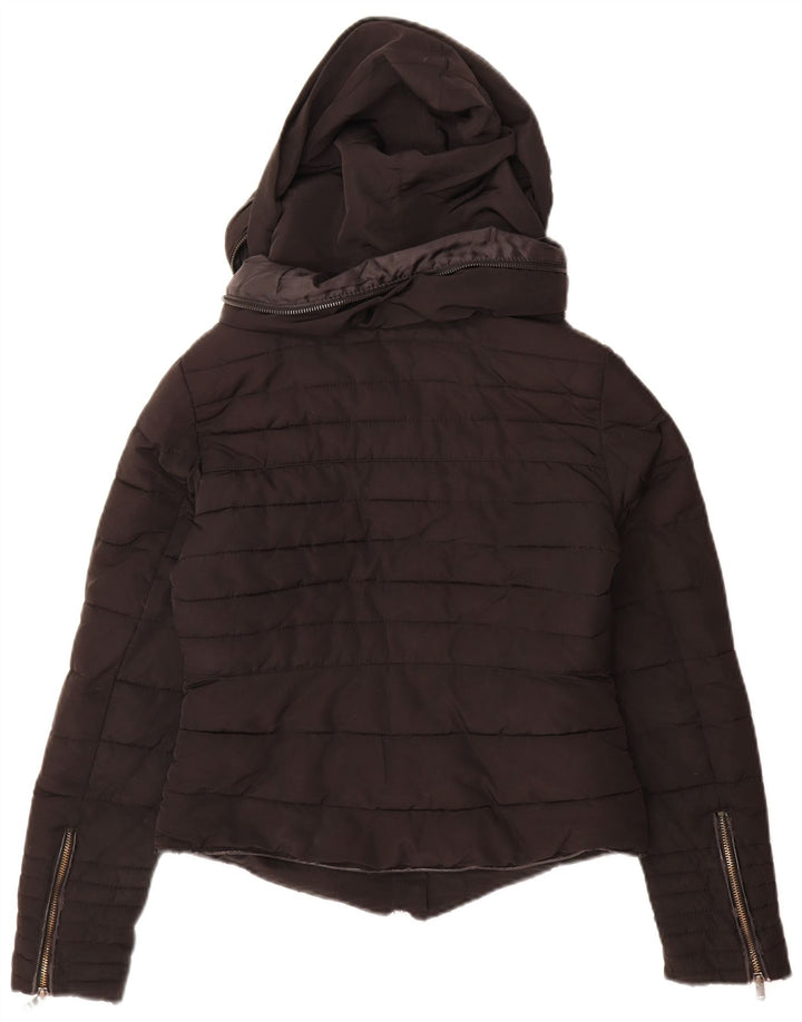 Jachetă căptușită cu glugă pentru femei Zara UK 10 Small Black
