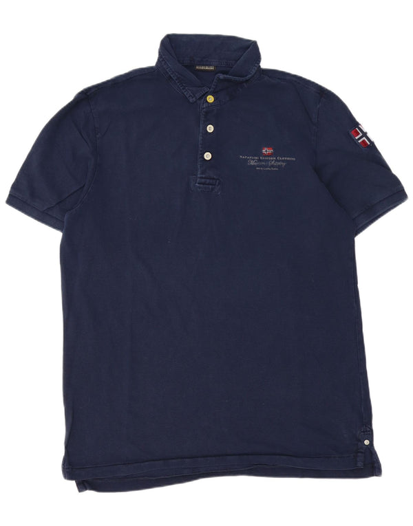 Tricou polo cu grafic Napapijri XL bleumarin pentru bărbați