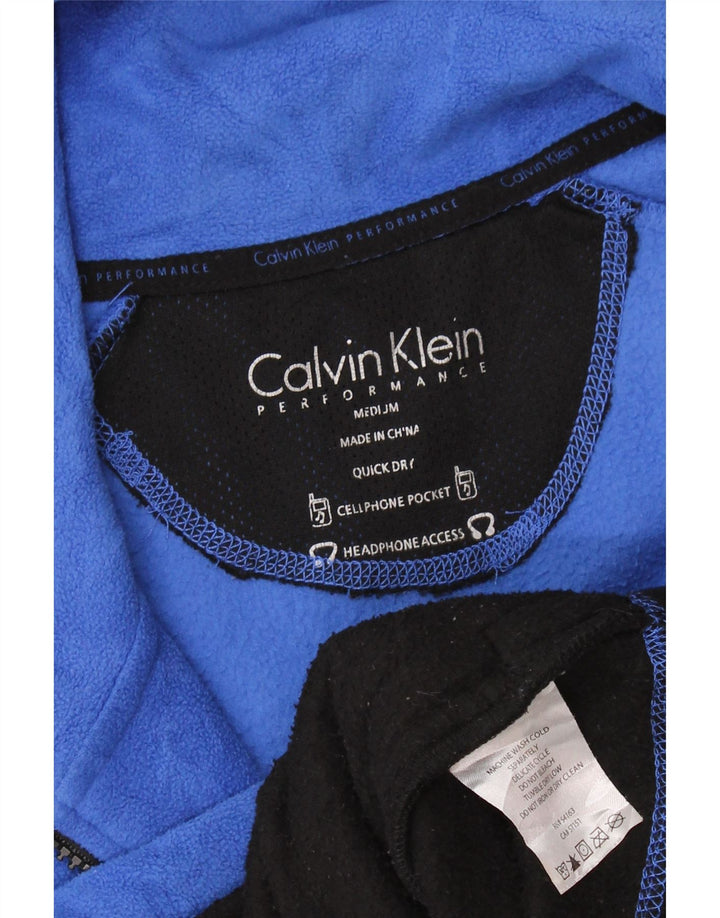 Jachetă Calvin Klein Graphic Fleece pentru femei UK 14 Medium Blue Colorblock