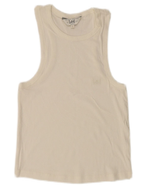 Lee Womens Crop Slim Fit Vest Top UK 8 Small White