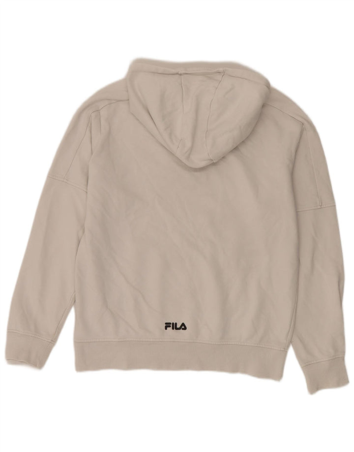 Pulover Fila pentru bărbați cu capota, alb mediu, bumbac