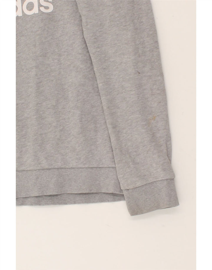ADIDAS Mens Graphic Sweatshirt Jumper Small Grey Cotton Vintage Adidas and Second-Hand Adidas from Messina Hembry 