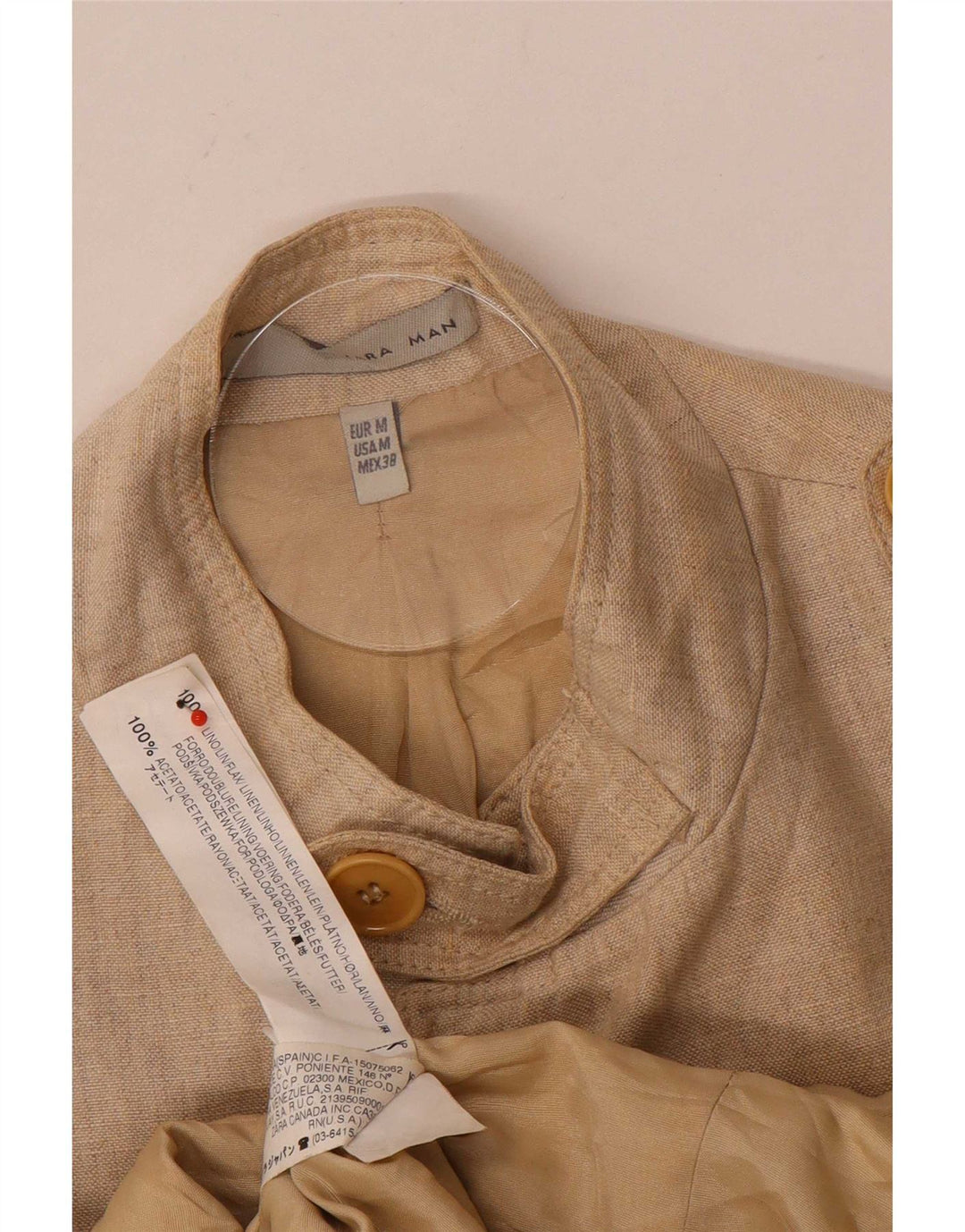 Jachetă militară pentru bărbați Zara UK 38 Medium Bej In