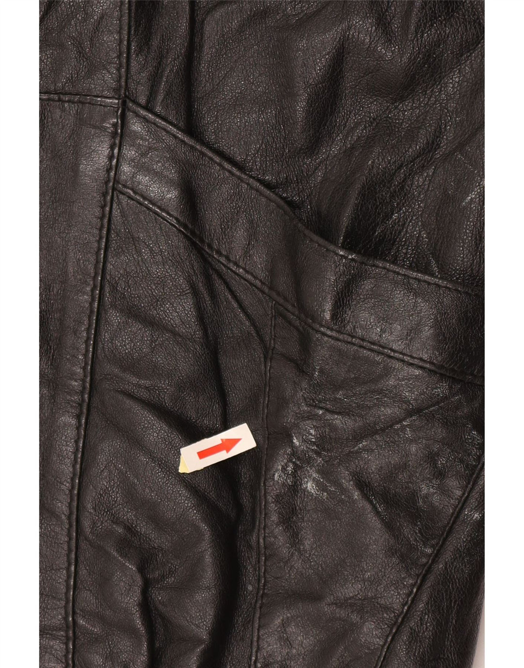 Jachetă de piele supradimensionată vintage pentru femei EU 50 XL neagră