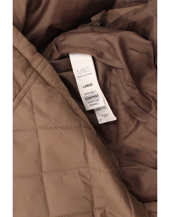 Palton căptușit cu glugă pentru femei Marks & Spencer UK 16 Poliamidă maro mare