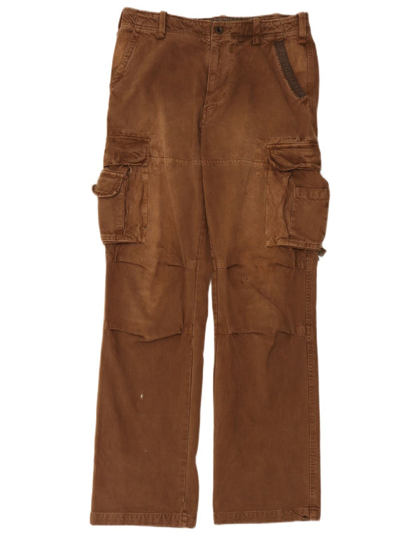 Pantaloni cargo drepți pentru bărbați Oviesse IT 48 Medium W34 L34 maro cu dungi