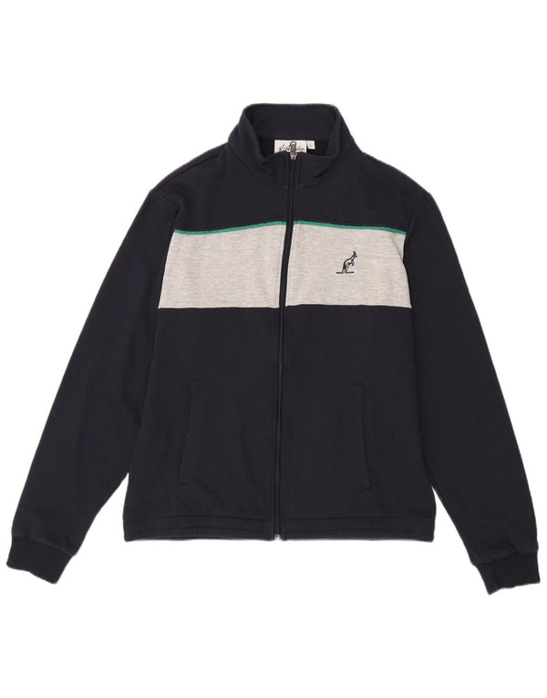 AUSTRALIAN L'ALPINA Mens Tracksuit Top Jacket Large Navy Blue Colourblock