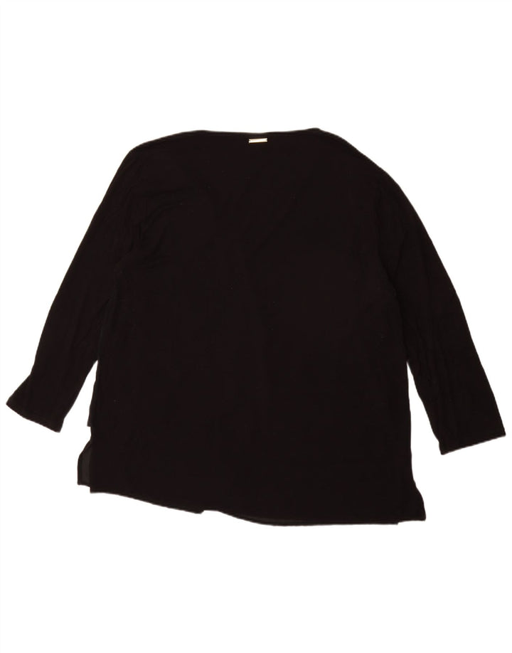 Top femei MICHAEL KORS mâneci 3/4 UK 18 XL negru sintetic
