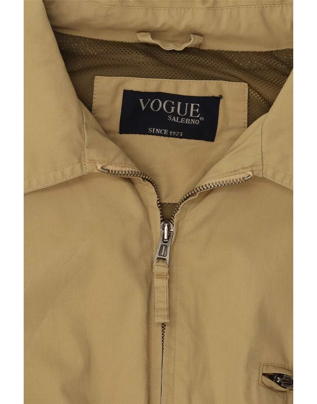 VOGUE Mens Bomber Jacket UK 42 XL Beige Polyamide Vintage Vogue and Second-Hand Vogue from Messina Hembry 